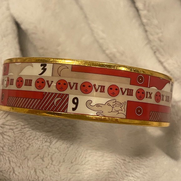 Vintage Hermes Moon Phase Roman Numeral Bangle Bracelet - Picture 2 of 10